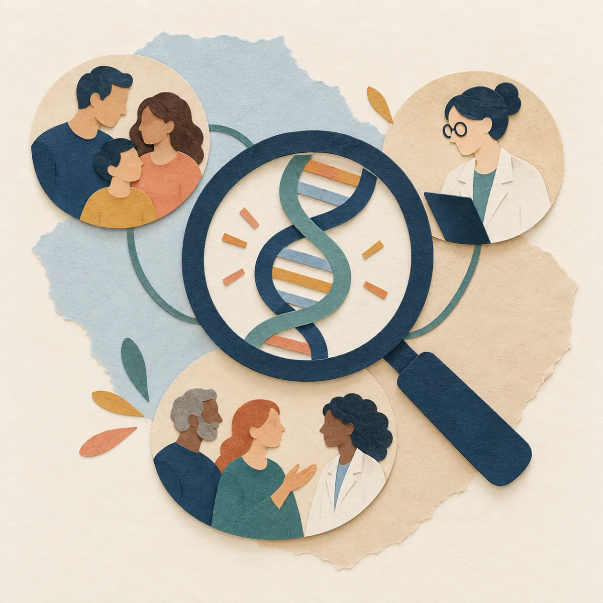 Una lente sul DNA collega famiglie e professionisti della ricerca.
